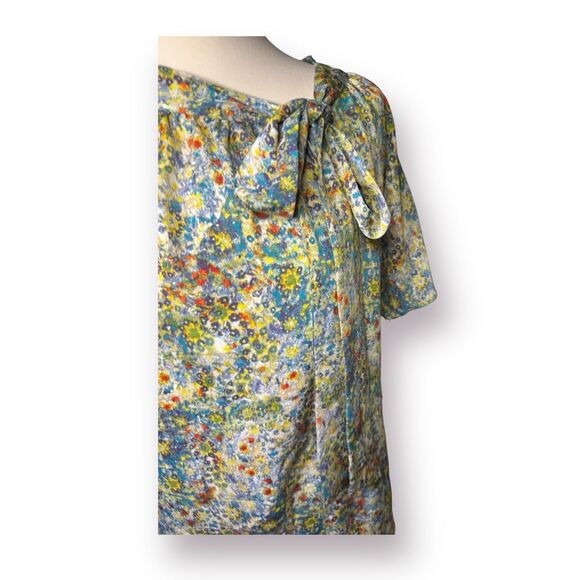 Rachel Roy Fairy Core Floral Dress Women Size XS Wedge Style Tie Neck Bohochic - Picture 8 of 8
